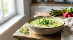 4 Zutaten, 25 Minuten: Die grüne Bohnensuppe ist im Frühling ein schneller Klassiker